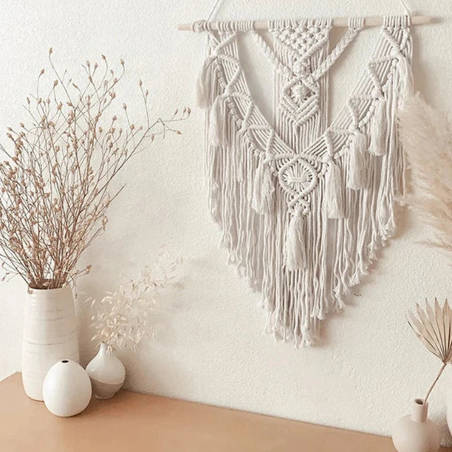 Handmade Tasselled Macramé Wall Hanging / 55cm