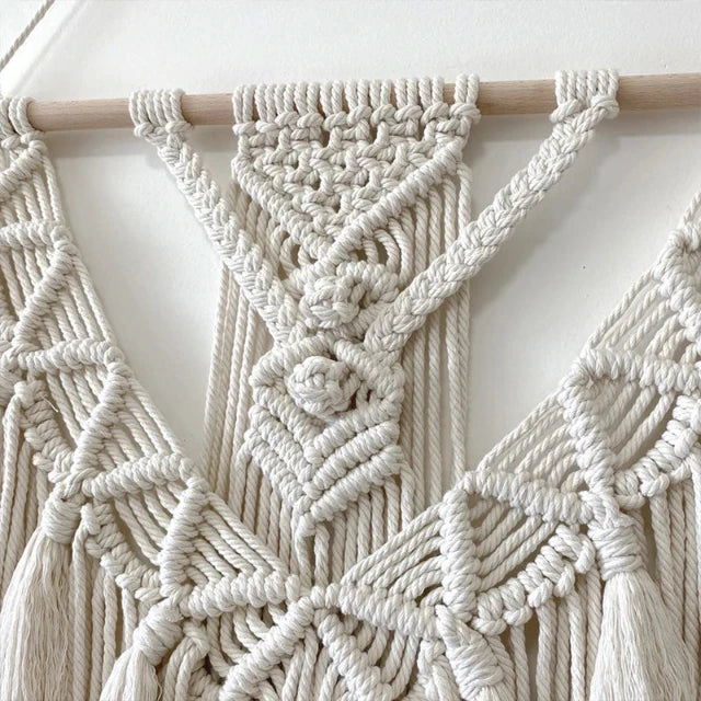 Handmade Tasselled Macramé Wall Hanging / 55cm