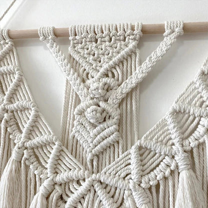Handmade Tasselled Macramé Wall Hanging / 55cm