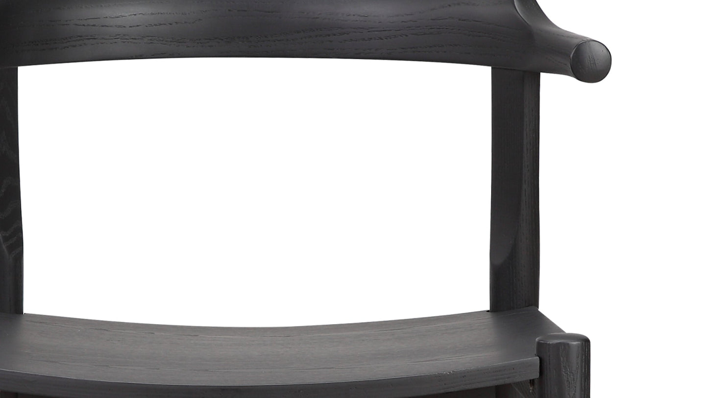 Tuck In Dining Chair, Wood Seat, Black Ash