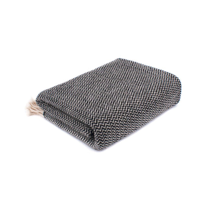 Fine Merino Wool Blanket / Black