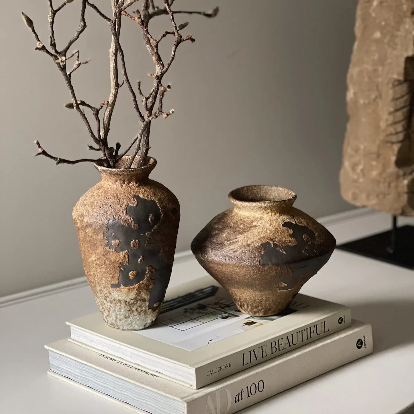 Kai Rustic Pottery Vase / 17.5cm