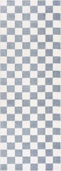 Brone Blue Checkered Washable Rug