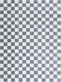 Brone Blue Checkered Washable Rug
