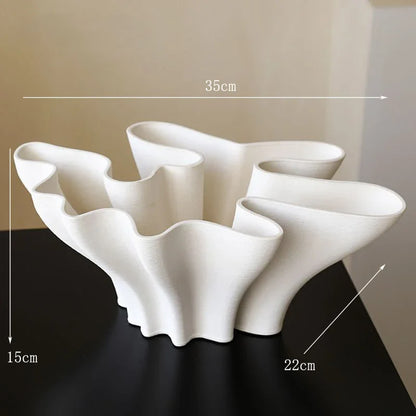 Wave Ceramic Vases / White