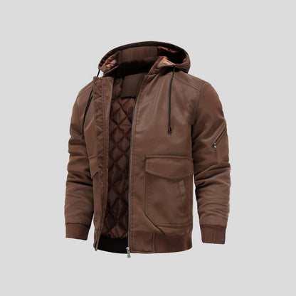LANCE™|GIACCA IN PELLE CON CAPPUCCIO