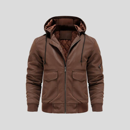 LANCE™|GIACCA IN PELLE CON CAPPUCCIO