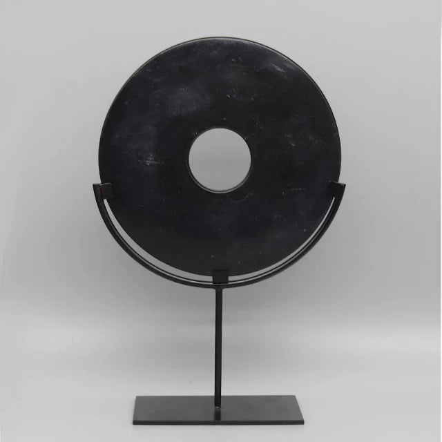 Marble Disc Ornament / Black