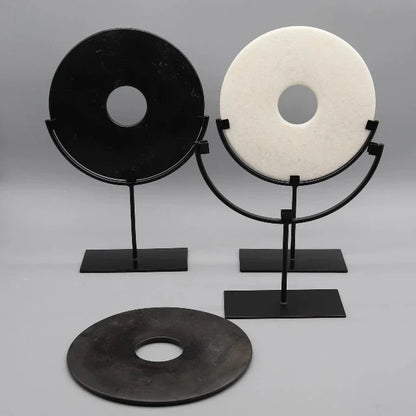 Marble Disc Ornament / Black