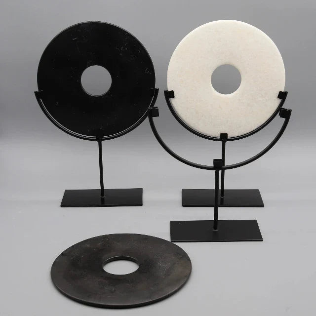 Marble Disc Ornament / White