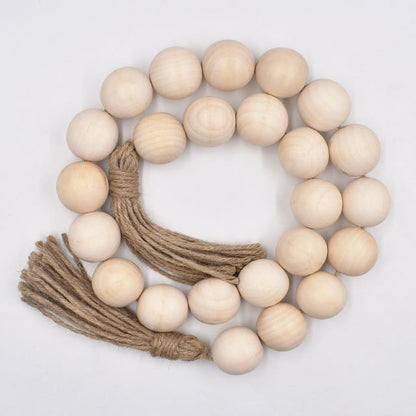 Oversized Wooden Bead Garland / Natural 125cm