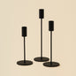 Nordic Black Metal Candle Holders / Set (3pcs)