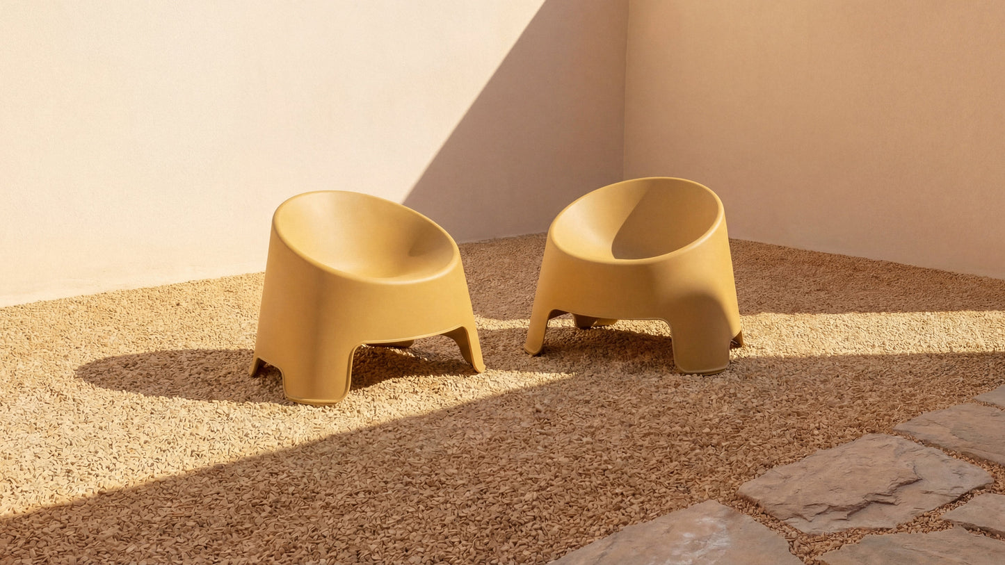 Inner Circle Outdoor Lounge Chair (Set of Two), Lemon