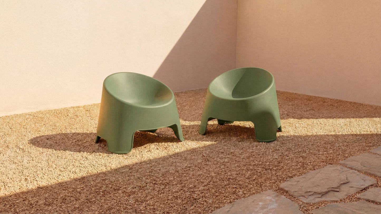 Inner Circle Outdoor Lounge Chair (Set of Two), Matcha
