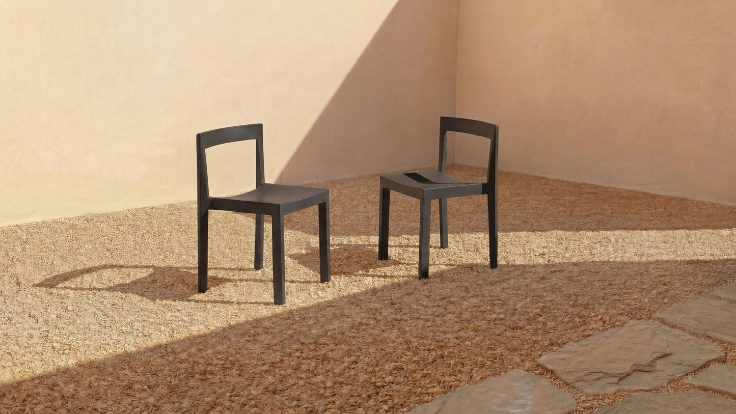 Open Air Outdoor Dining Chair (Set Of Two), Carbon