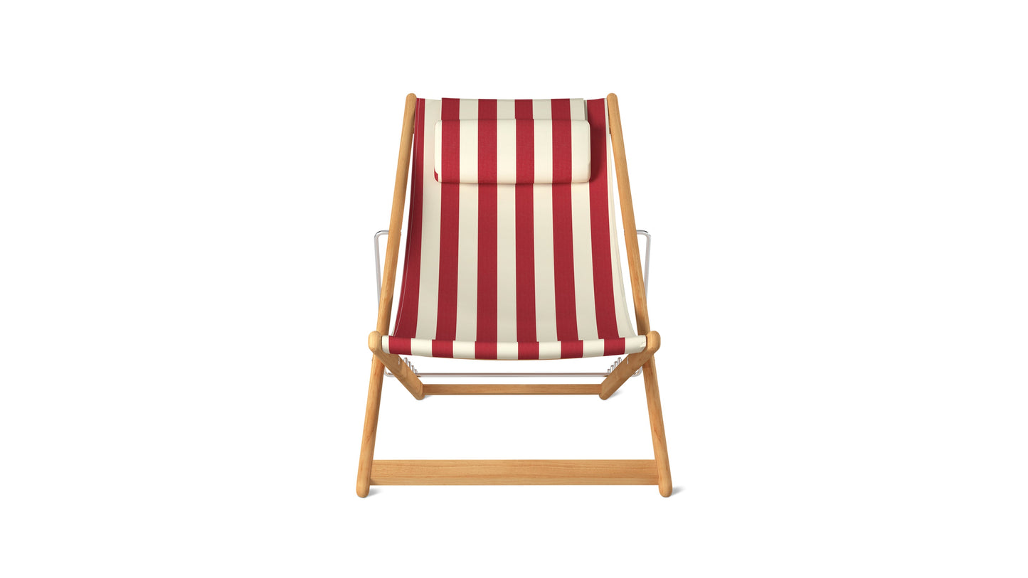 Settle In Outdoor Patio Chair, Small, Scarlet Stripe