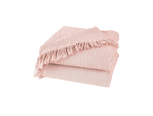 Nori Cotton Muslin Throw / Blush Pink