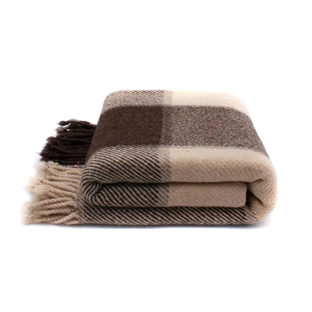 Plaid Virgin Wool Blanket / Style 01