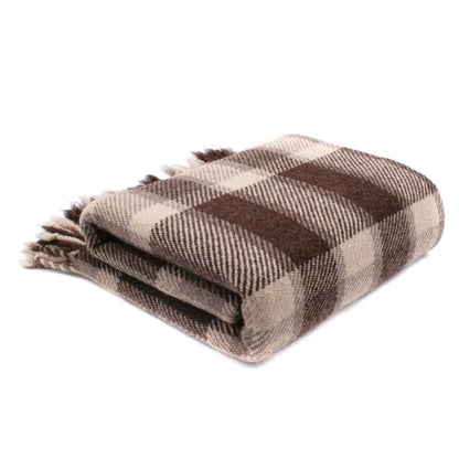 Plaid Virgin Wool Blanket / Style 02