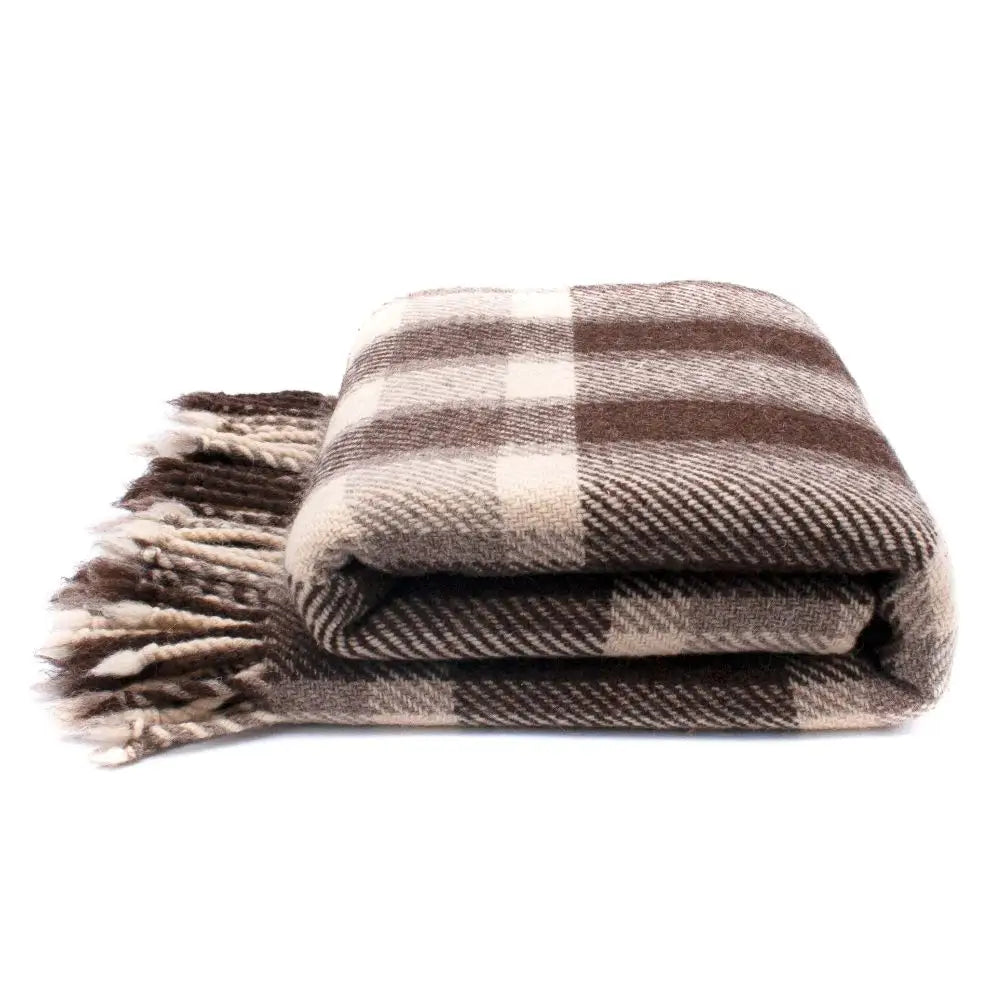 Plaid Virgin Wool Blanket / Style 02
