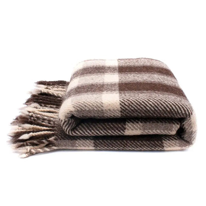 Plaid Virgin Wool Blanket / Style 02