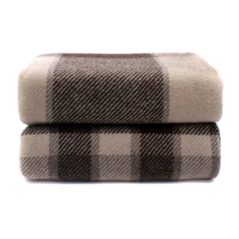 Plaid Virgin Wool Blanket / Style 02