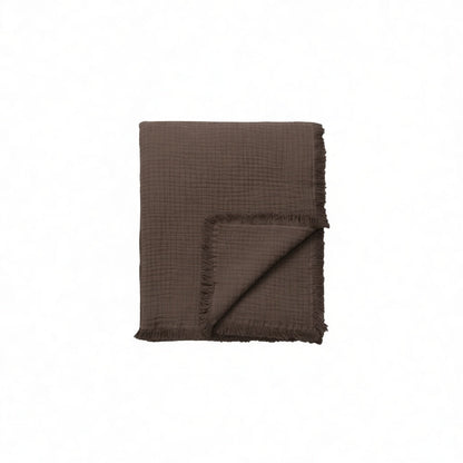 Reu Fringed Cotton Throw / Cacao