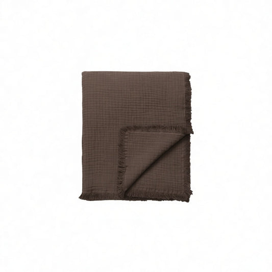 Reu Fringed Cotton Throw / Cacao