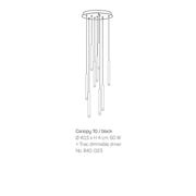Round Black Canopy for 10 lamps
