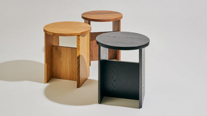 Field Stool, Black Oak