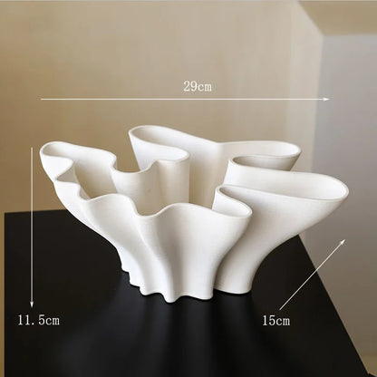 Wave Ceramic Vases / White