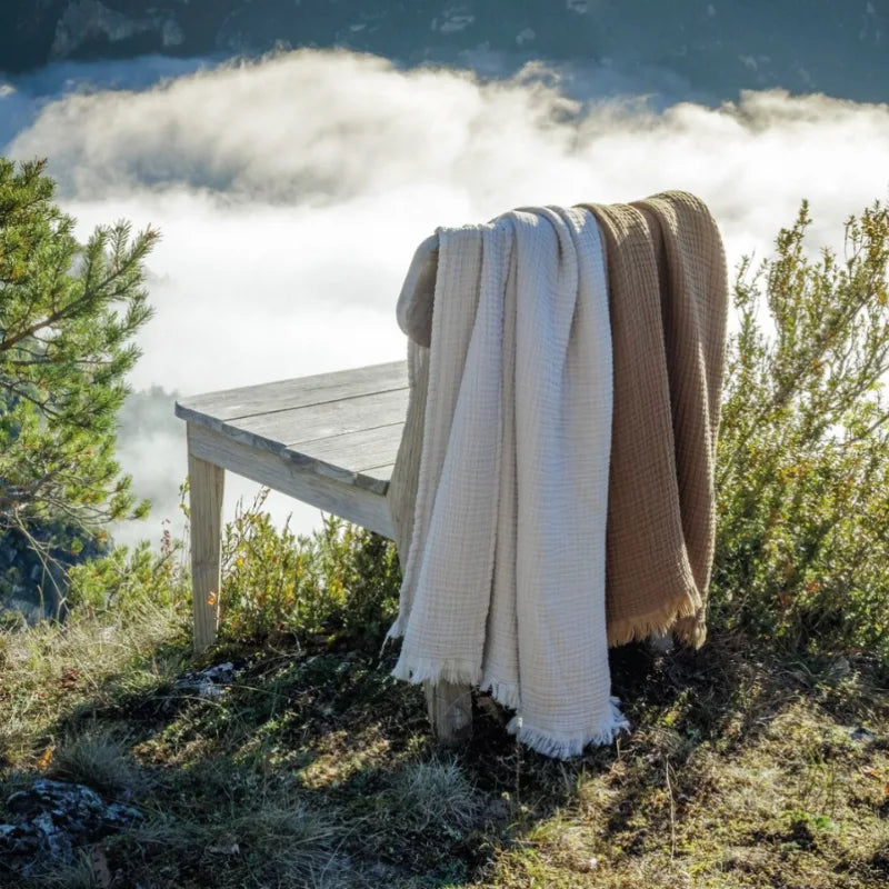Nori Cotton Muslin Throw / White