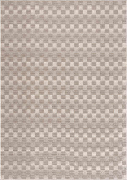 Truls 3D Checkered Washable Rug -  Biscotti