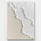 Textured Abstract Canvas Wall Art / White Waves