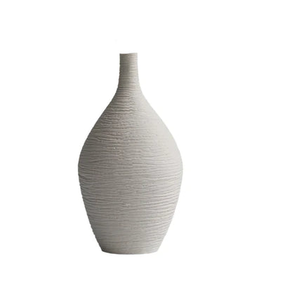 Emi Modern Ceramic Vase / White 23.6cm