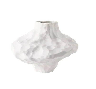 Asymmetric Ceramic Vase / White