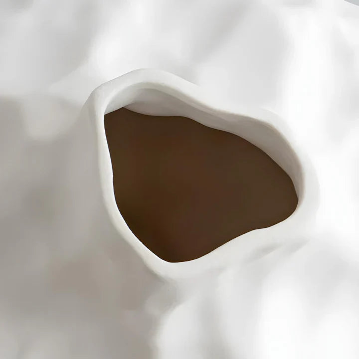 Asymmetric Ceramic Vase / White