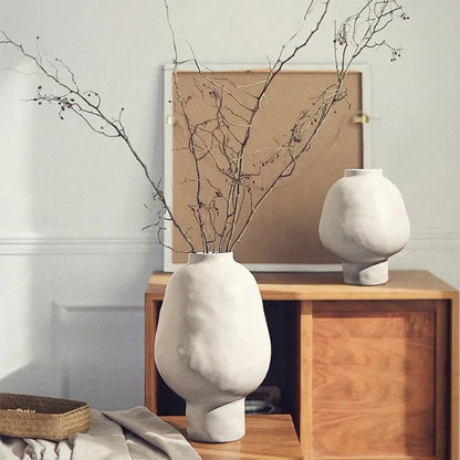 Sculptural Ceramic Vases / White
