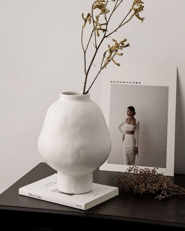 Sculptural Ceramic Vases / White