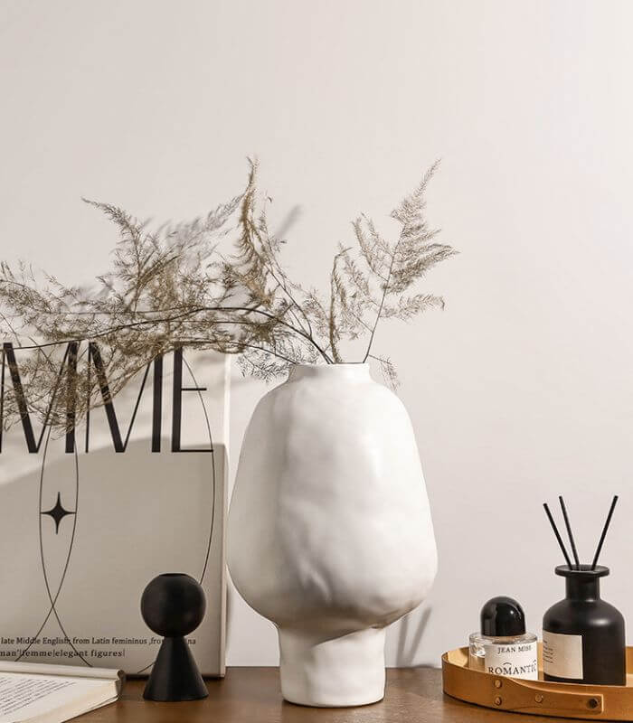 Sculptural Ceramic Vases / White