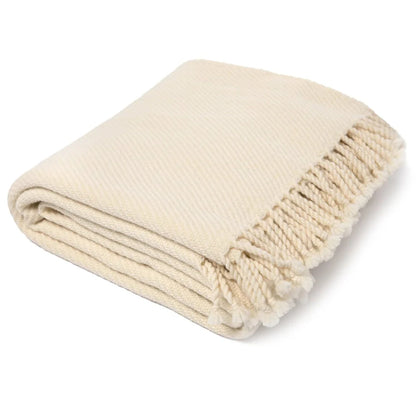 Fine Merino Wool Blanket / White