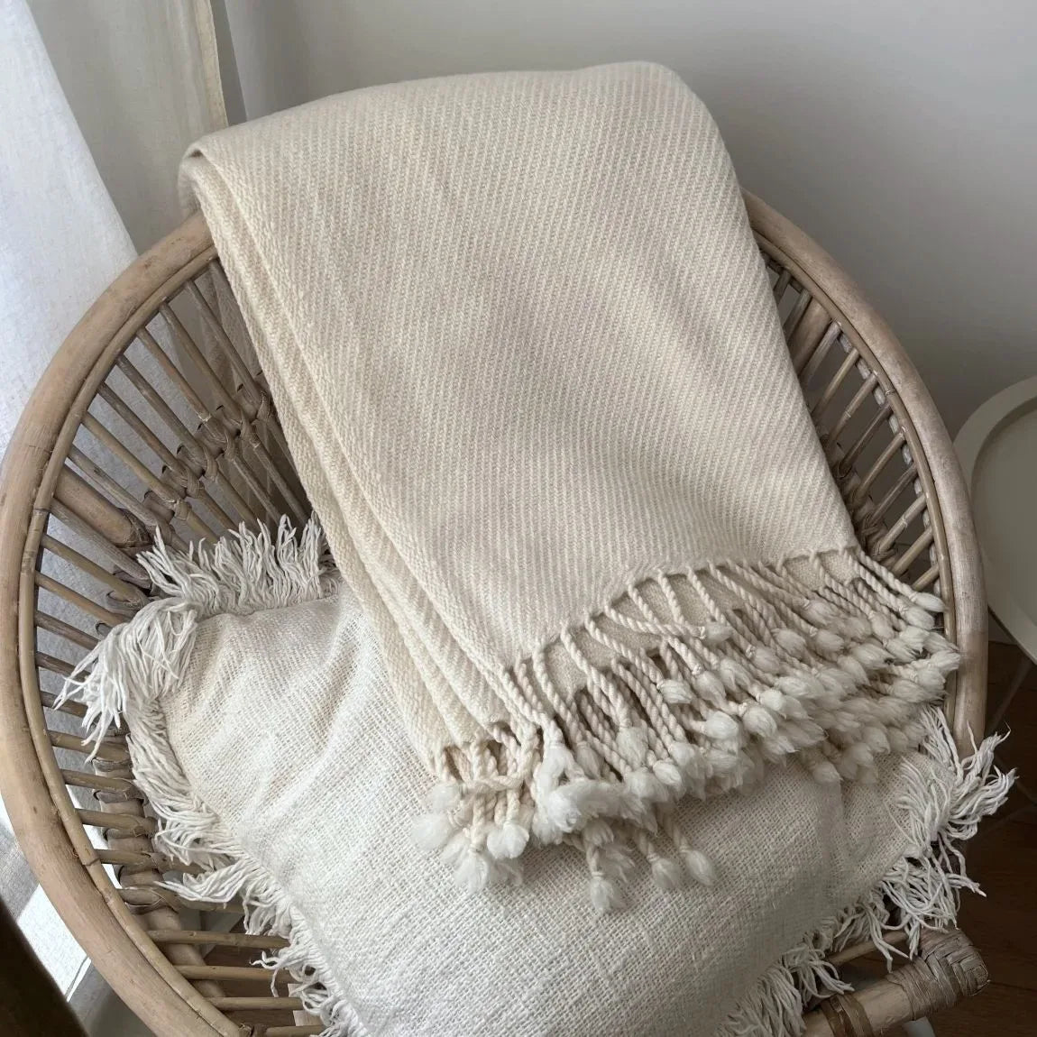 Fine Merino Wool Blanket / White