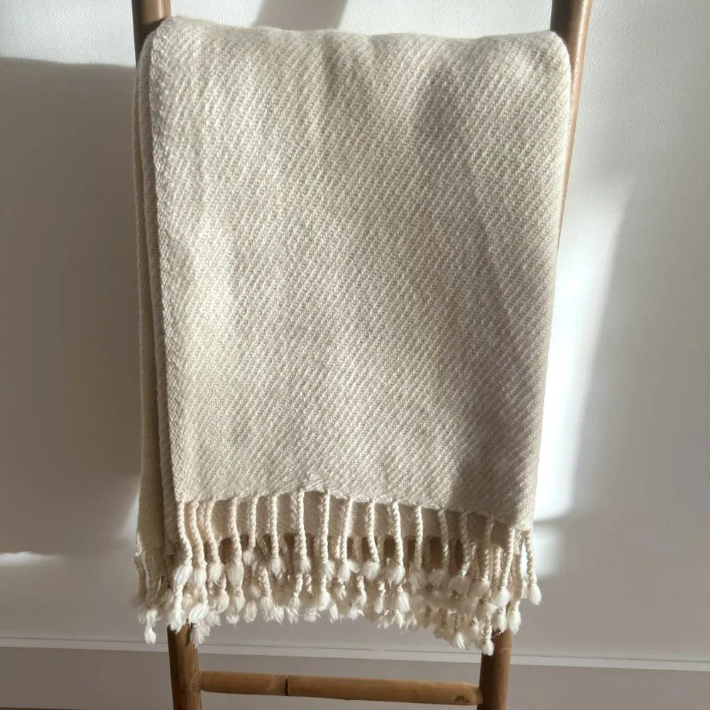 Fine Merino Wool Blanket / White