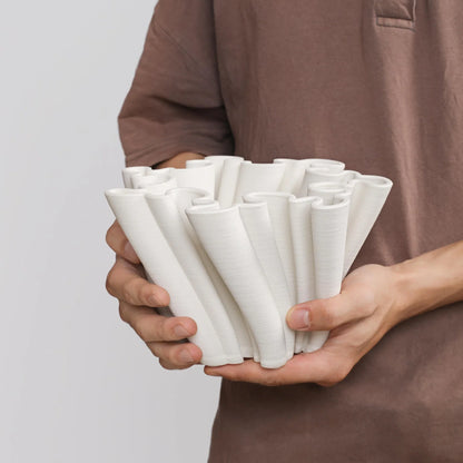 Fluted Decorative Centrepiece / White 13.5cm
