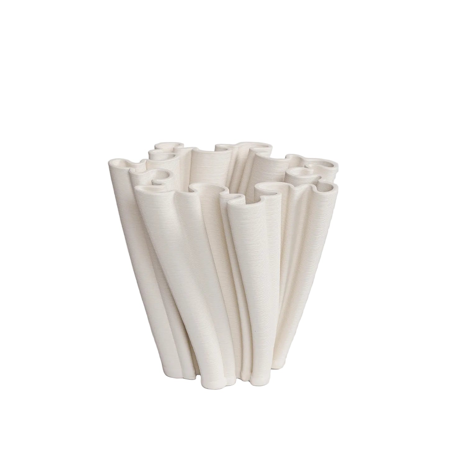Fluted Decorative Centrepiece / White 20cm