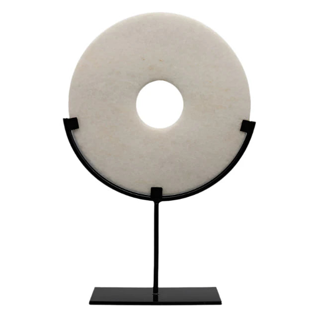 Marble Disc Ornament / White