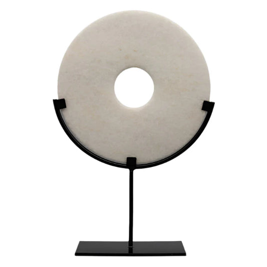 Marble Disc Ornament / White