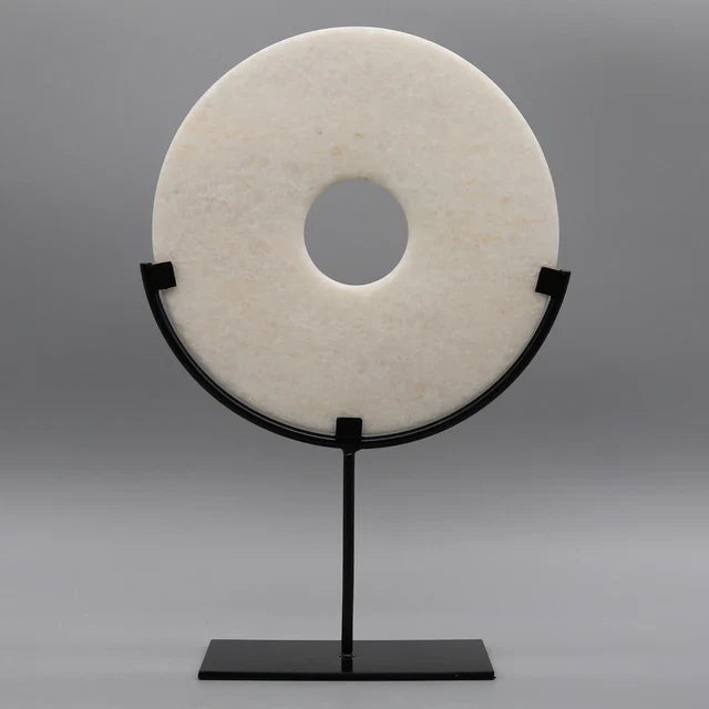 Marble Disc Ornament / White