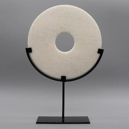 Marble Disc Ornament / White