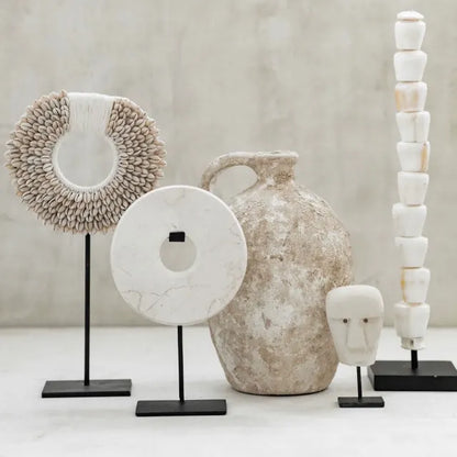 Marble Disc Ornament / White